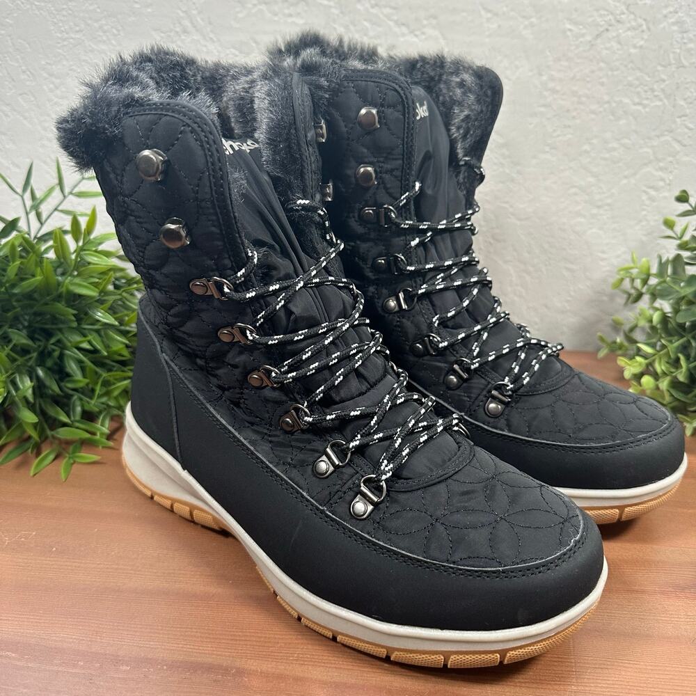 Chooka Women's Belltown Mid Faux Fur Black Boots Size 9